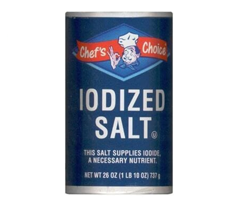 Chef Choice Salt granulated iodized rnd 26oz