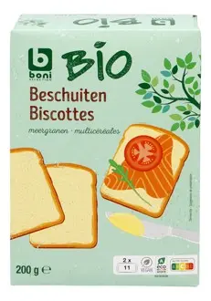Boni bio meergranen beschuiten (1x200 g)