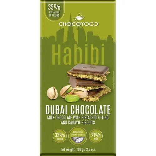 Chocoyoco chocolate dubai pistachio kadayif (1x100 g)