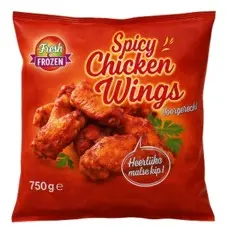 Fresh and frozen spicy chickenwings (1x750 g)