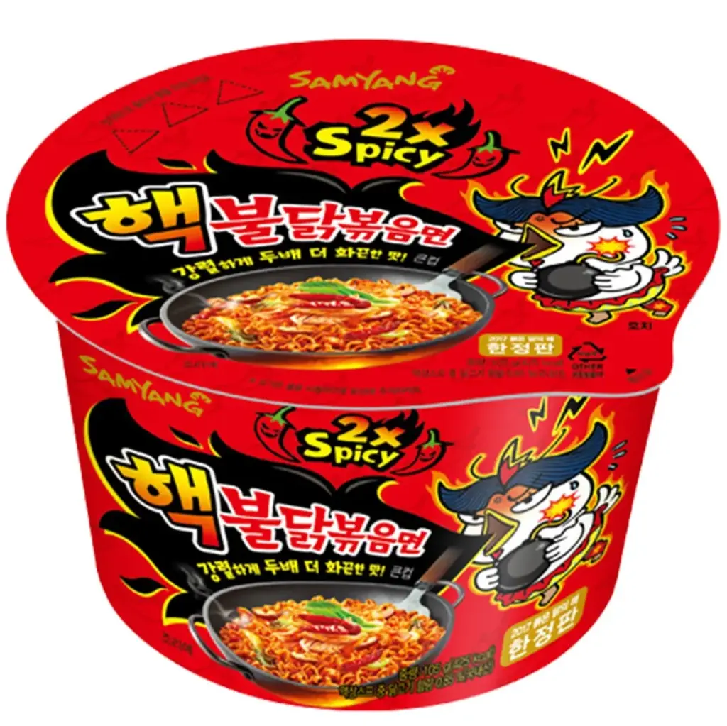 Samyang Instant big bowl noodle spicy 2x hot chicken (1x105 g)