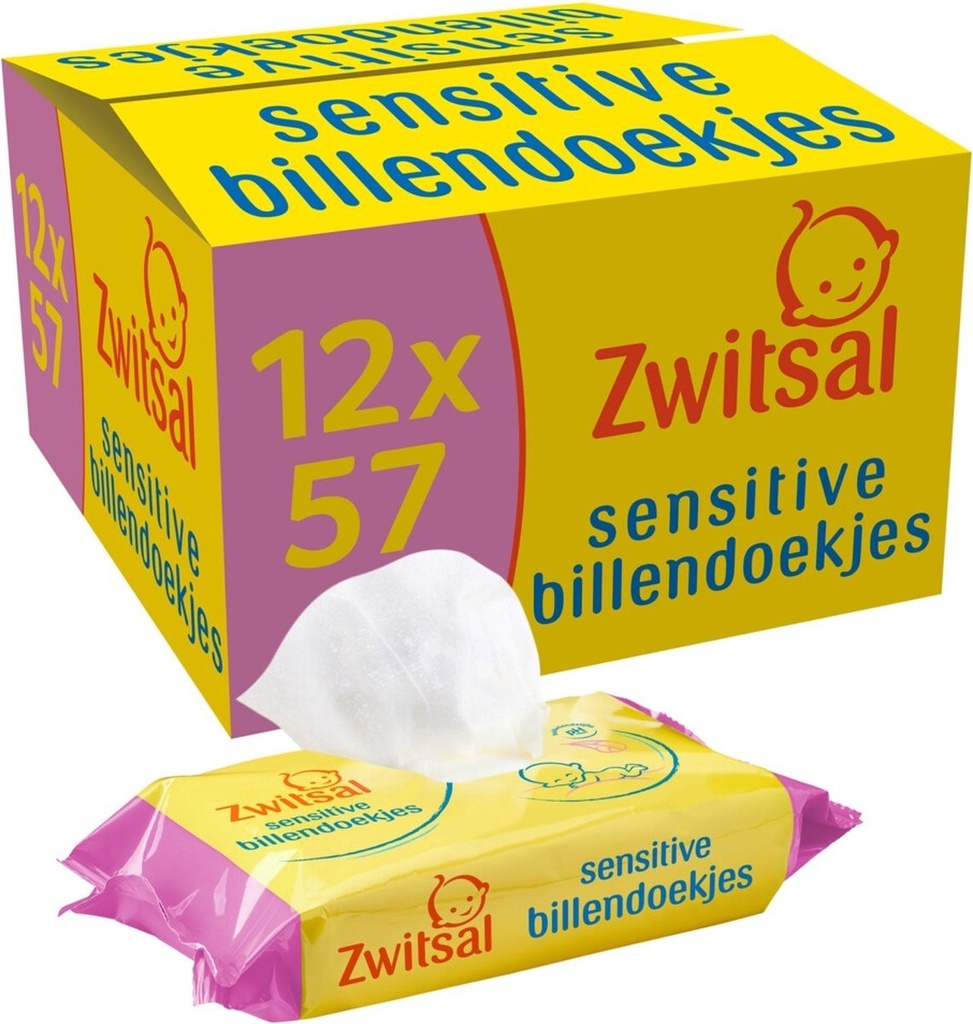 Zwitsal billendoek sensitive 12x57st