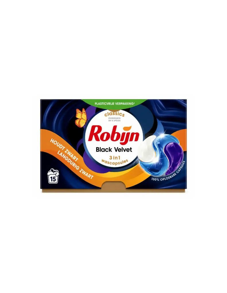 Robijn Wasmiddel caps black velvet (1x15 pcs)