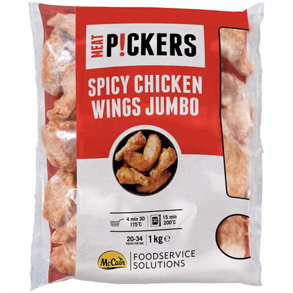 Mccain kippenvleugels spicy chicken wings jumbo 5x1 kg