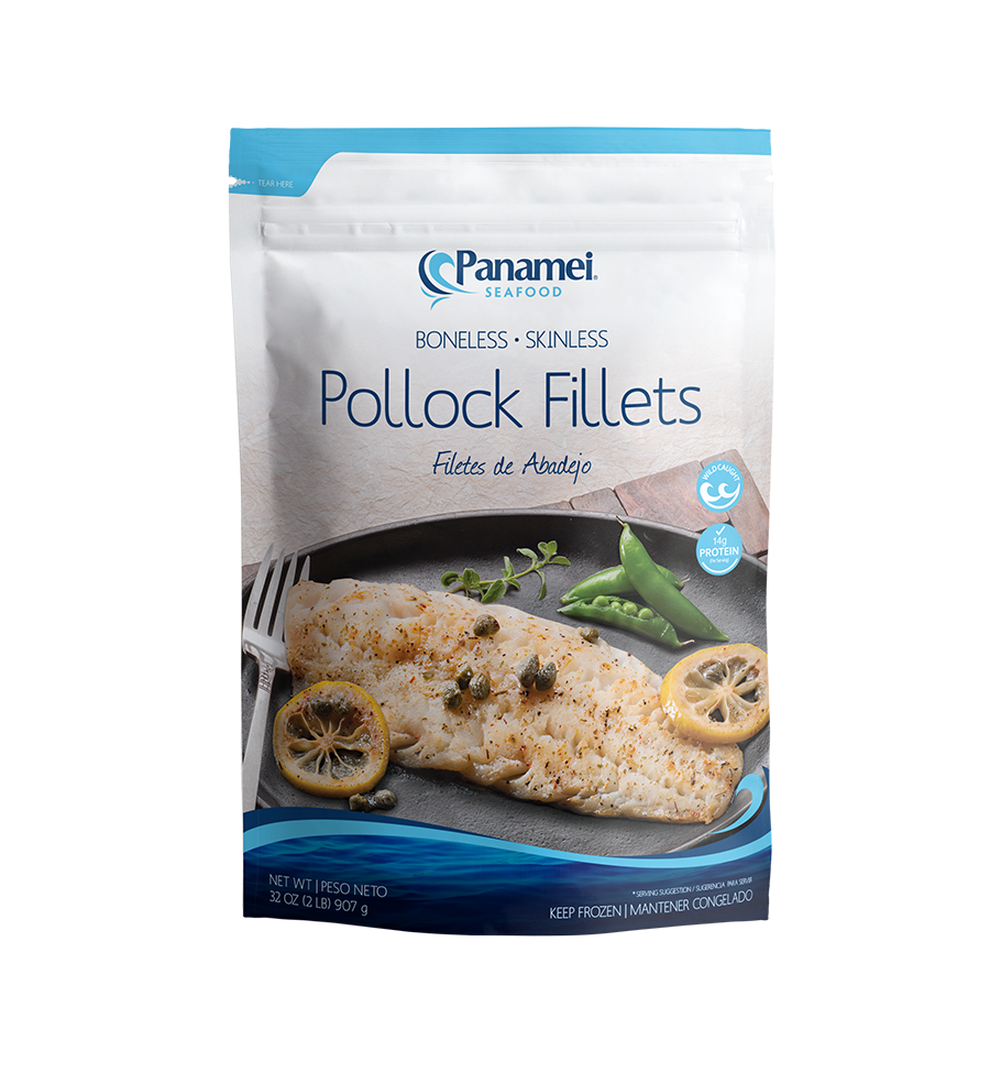 Panamei pollock fillets skinless boneless 20x1lb