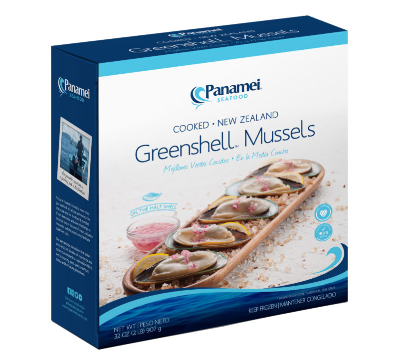 Panamei mussel 1/2 shell 12x2 lb