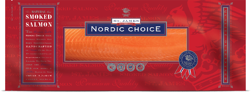 Nordic salmon smkd 2-4lb sk/on 15x2-4 lb