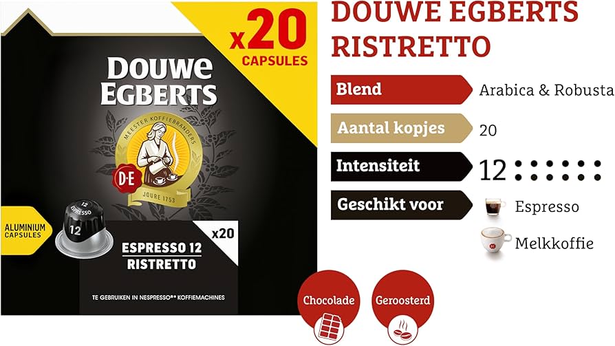 Douwe Egberts Ristretto 12 valuepack 20pcx10