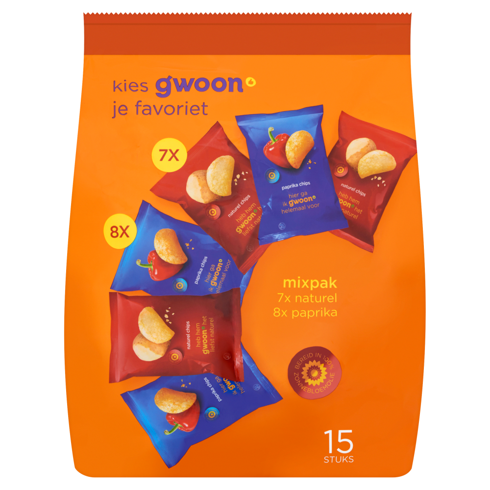 G'woon chips mixzak 12x375gr 