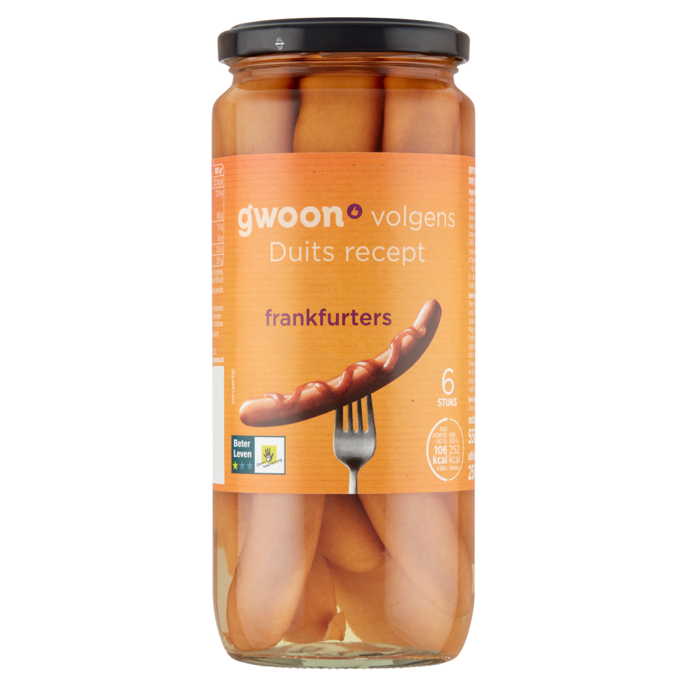 G'woon frankfurters 12x550gr