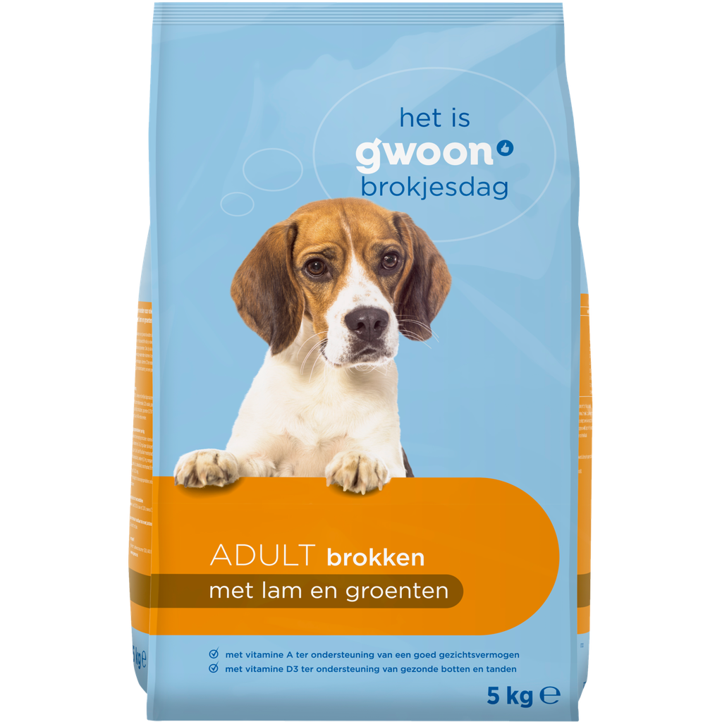 G'woon hond brokken lam 1x5000 gr