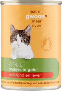 G'woon kat gelei rund/lever 12x405gr