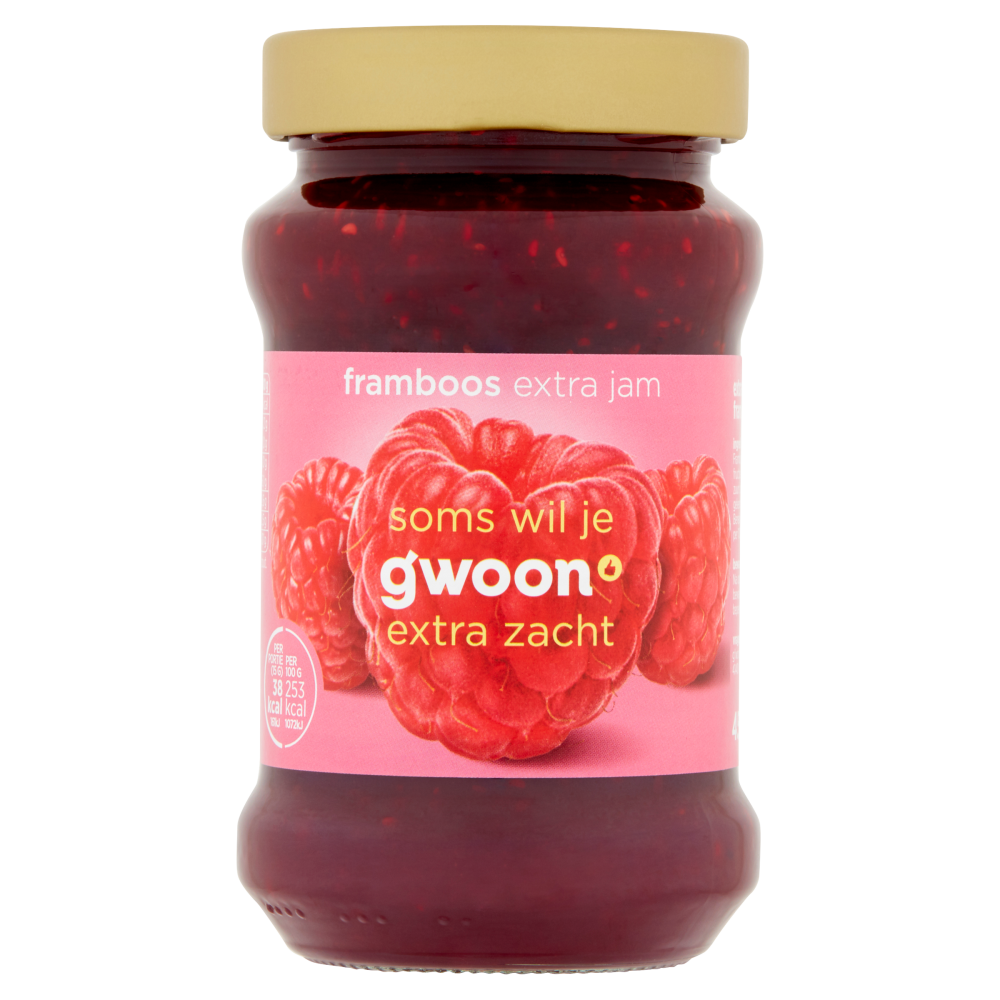 G'woon extra jam framboos 6 x 450gr