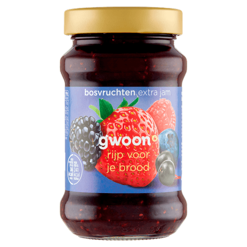 G'woon extra jam bosvruchten 6x450 gr