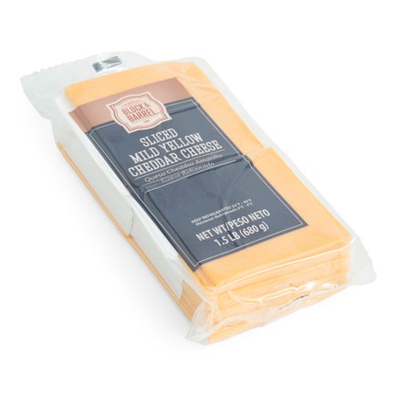 Cheese cheddar mild yellow Block & Barrel sliced 8x1.5lb