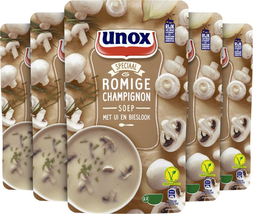 Unox Romige champignon soep 5x570 ml