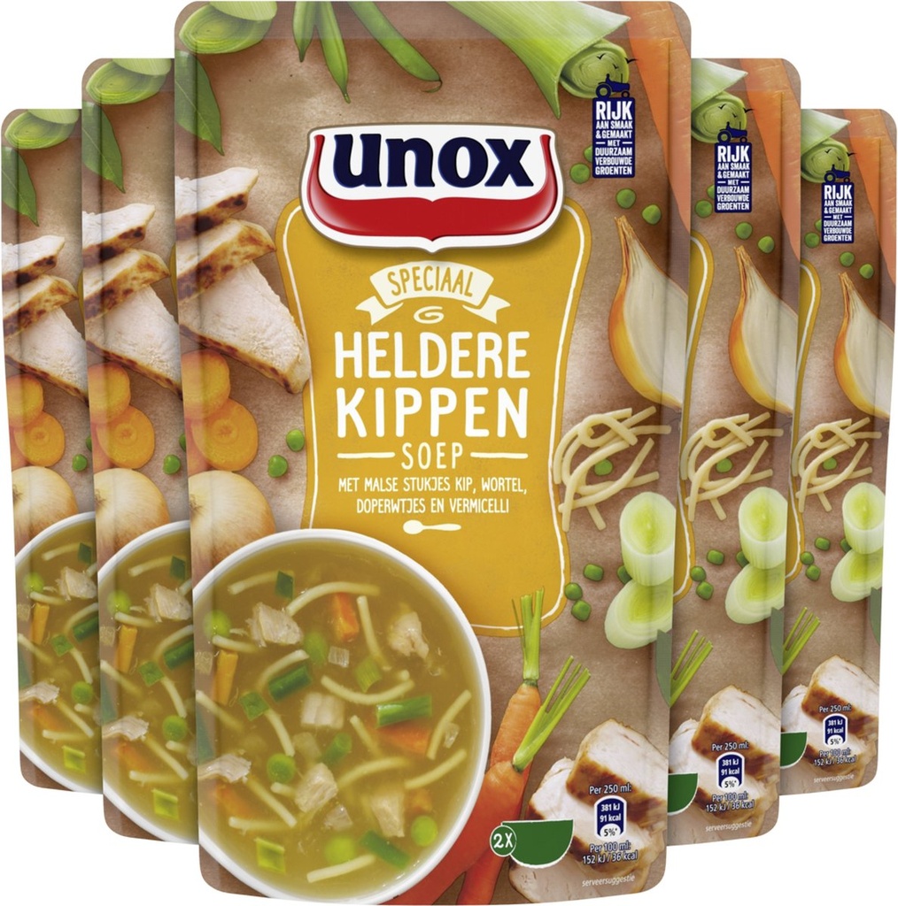 Unox Heldere kippensoep 5x570 ml