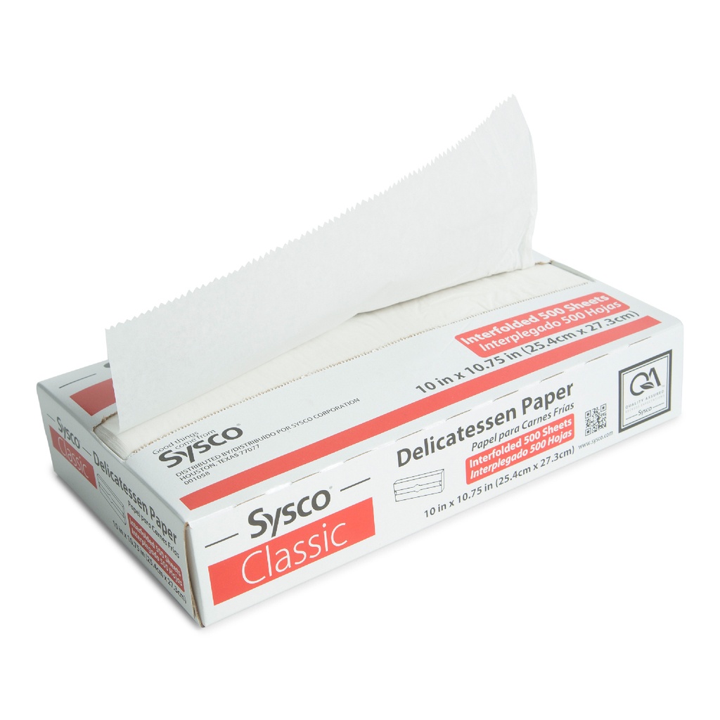 Sysco Wrap deli wax fold 12x10.75inch 8x500st