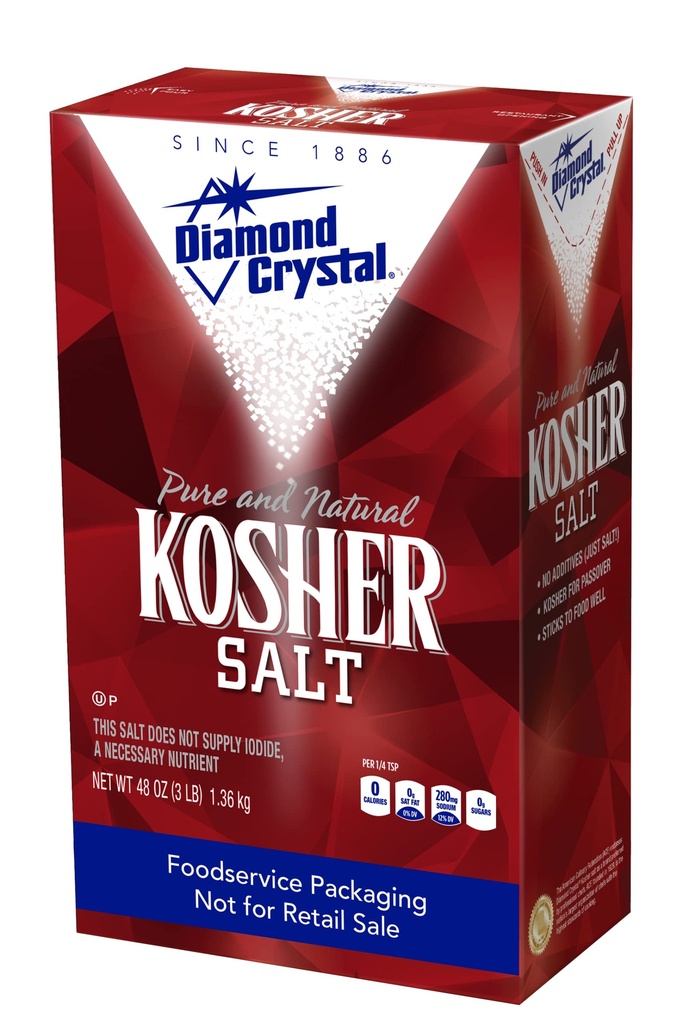 Daimond crystal salt kosher flake coarse 9x3lb