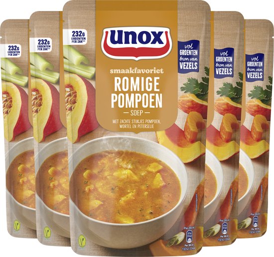 Unox romige pompoen soep 5x570ml