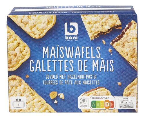 Boni maïswafel hazelnootpasta 12x(6x22g)