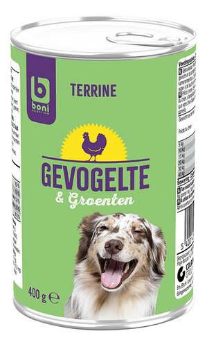 Boni hond terrine gevogel-groenten 12x400g