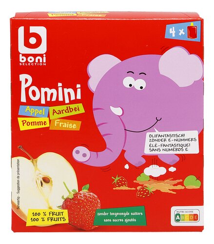 Boni pomini appel- & aardbeienmoes 16(4x90g)