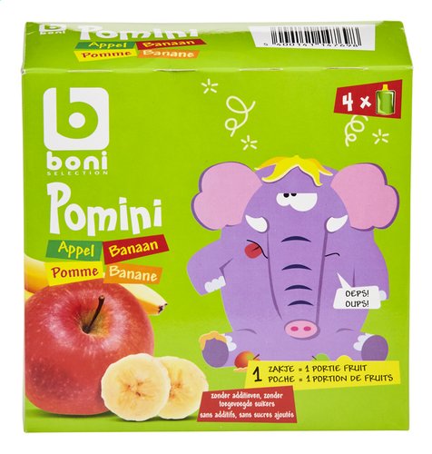 Boni pomini appel- en bananenmoes 16(4x90g)