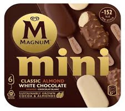 Magnum mini classic, almond & white chocolate 6x (6x55ml)