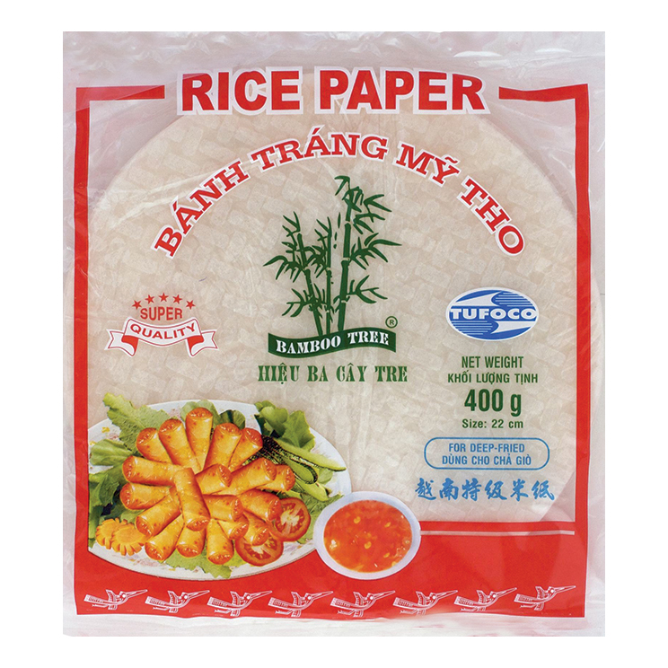 Bamboo tree rice paper 22 cm.  (deep-fry) 36x400gr 