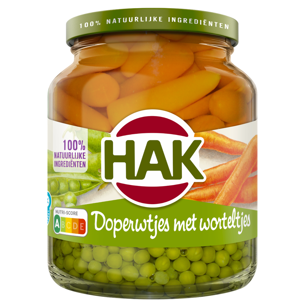 HAK Doperwtjes met worteltjes 12x210ml