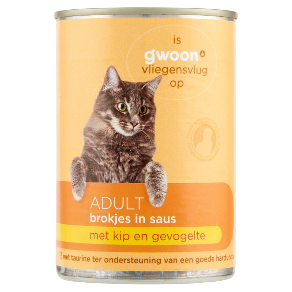 G'woon kat brokjes in saus kip/gevolgelte 12x415gr