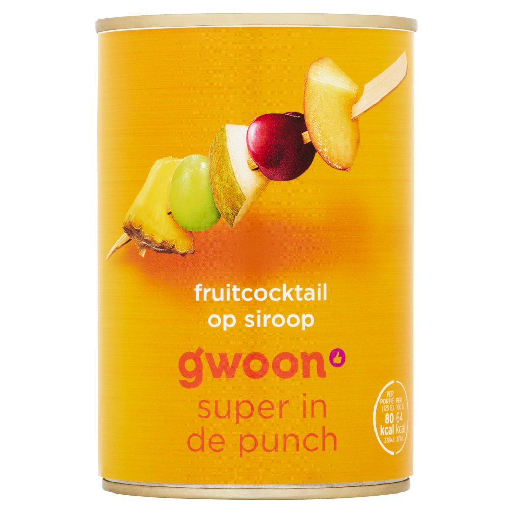 G'woon fruitcocktail op siroop 12x410gr