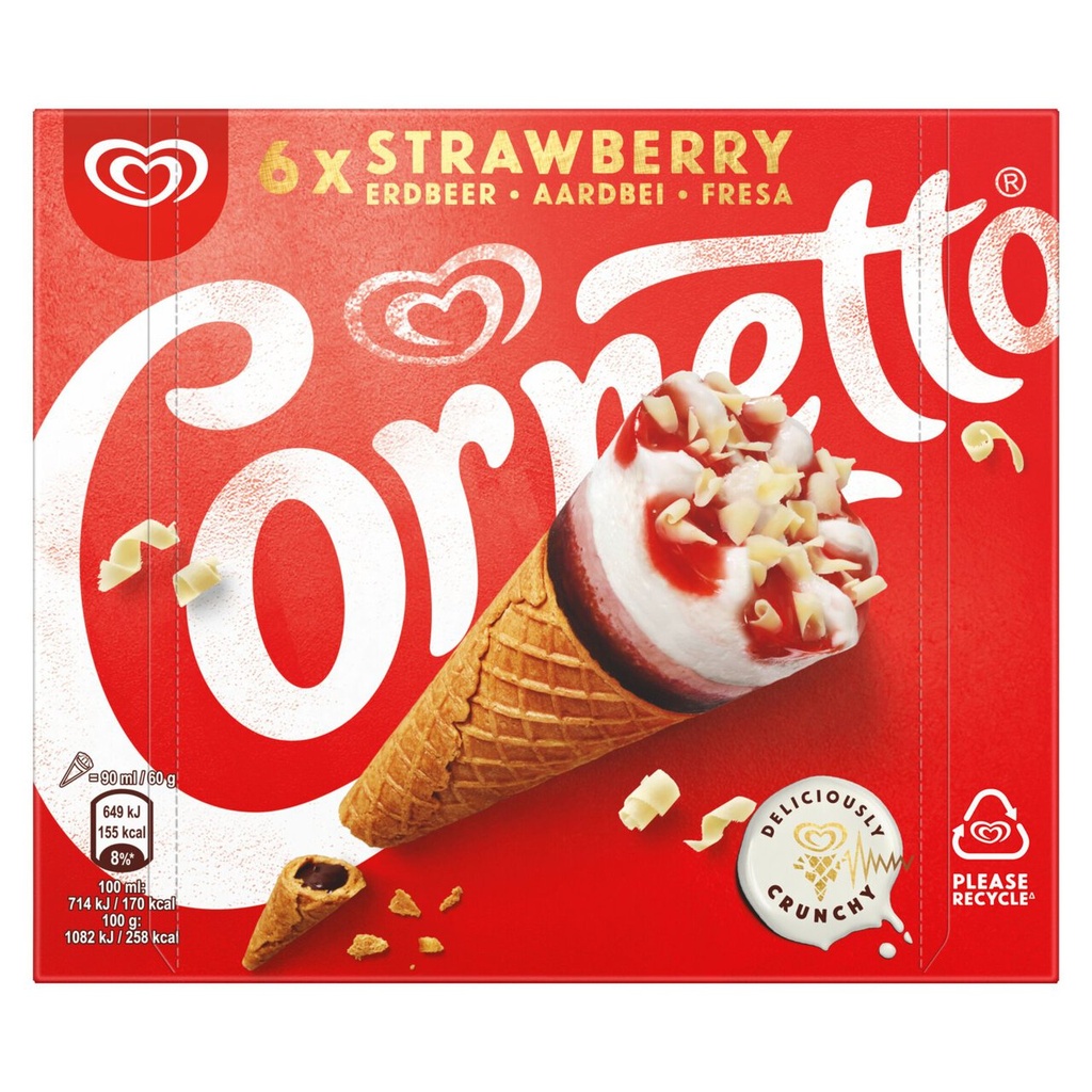Cornetto strawberry 6x(6x90ml)