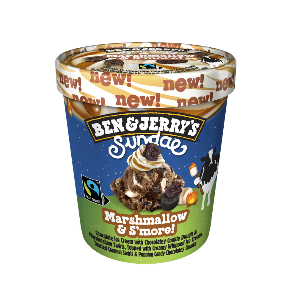 Ben & Jerry's pint sundae marshmallow & s'more 8x427ml