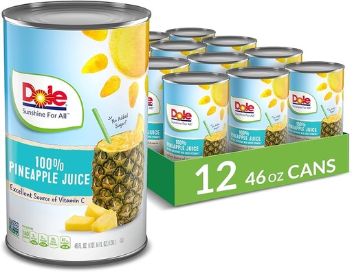 [105029] Dole Juice Pineapple 100% natural 12x46oz