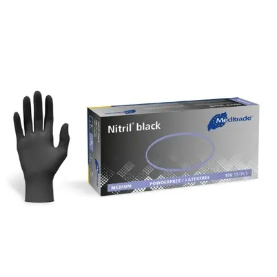 [105589] Nitril black Gloves M(1x100 pcs)