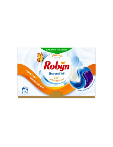 [105630] Robijn Wasmiddel caps stralend wit (1x15 pcs)