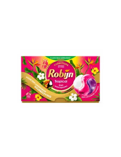 [106682] Robijn Wasmiddel capsules tropical (1x15 pcs)