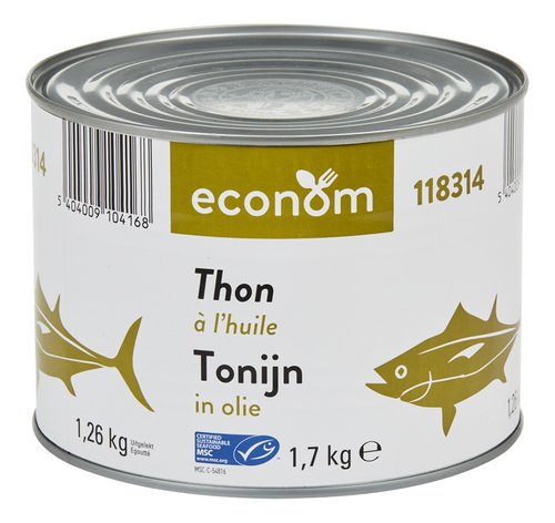 [105874] Econom tonijn zonnenbloemolie msc 1x1,7kg