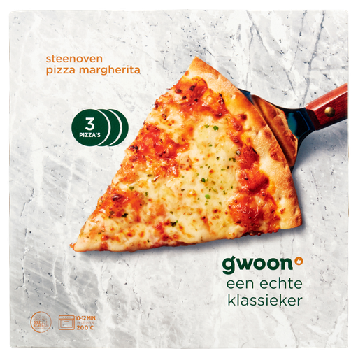 [105879] G'woon steenoven pizza margherita 4x900gr