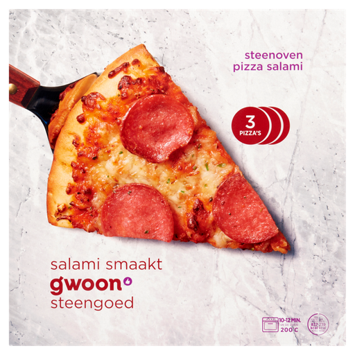 [105880] G'woon steenoven pizza salami 4x1050gr