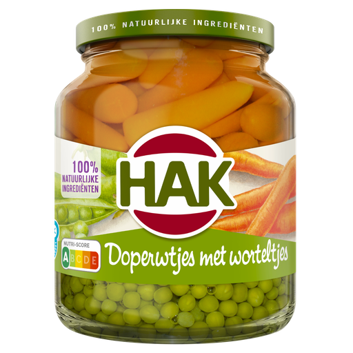 [106060] HAK Doperwtjes met worteltjes 12x210ml