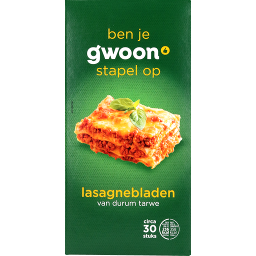 [105176] G'woon lasagne bladen naturel 12x500gr