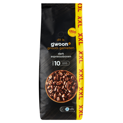 [105182] G'woon dark espresso bonen xxl 4x1200gr