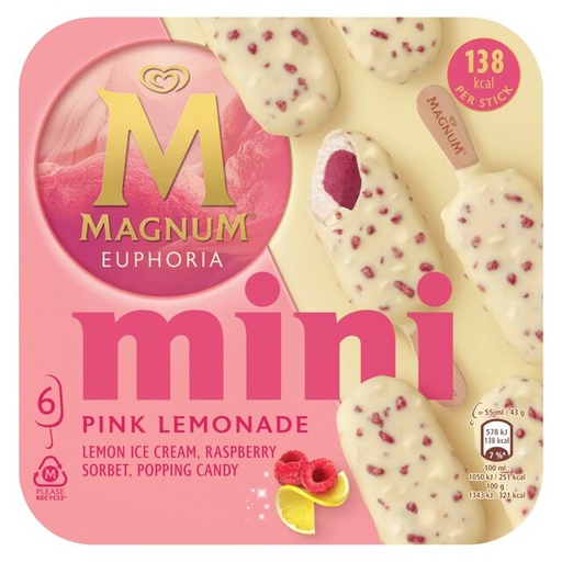 [106306] Magnum mini euphoria pink lemonade 6x(6x55ml)